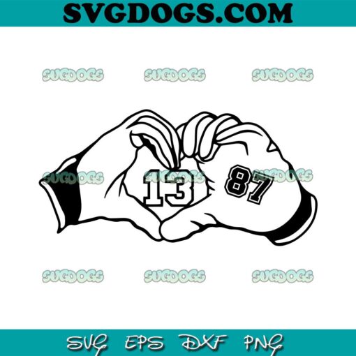 Swift Kelce Gloves Hands Heart 87 SVG, Taylor Swift 13 87 Chiefs SVG, Swift Kelce SVG PNG DXF EPS