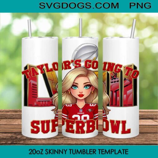 Taylor’s Going To Superbowl LVIII 20oz Tumbler Wrap PNG File