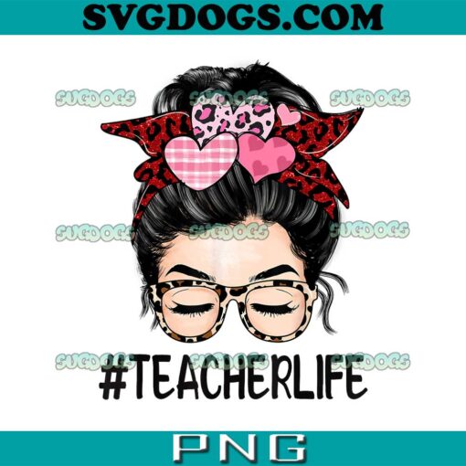 Teacher Valentines Day PNG, Messy Bun Appreciation PNG