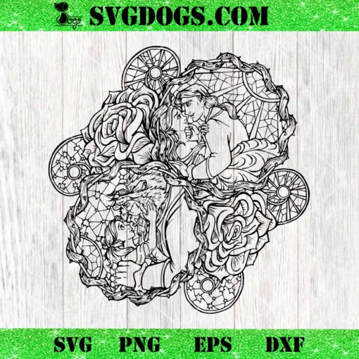 Beauty And The Beast Flower Mandala SVG PNG, Belle SVG PNG DXF EPS