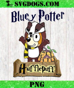 Bluey Potter Hufflepuff PNG, Bluey Wizard School PNG, Bluey Harry Potter PNG
