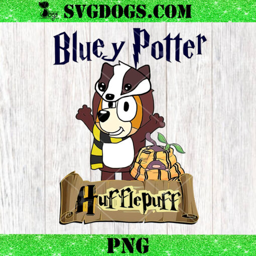 Bluey Potter Hufflepuff PNG, Bluey Wizard School PNG, Bluey Harry Potter PNG