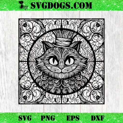 Cheshire Cat Mandala SVG, Alice In Wonderland SVG PNG DXF EPS