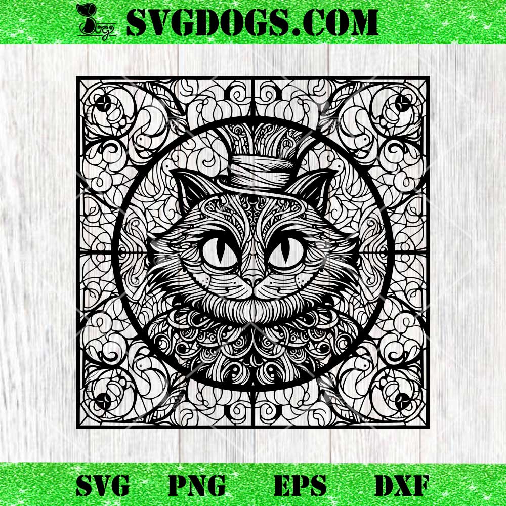 Cheshire Cat Mandala SVG, Alice In Wonderland SVG PNG DXF EPS Cheshire Cat Mandala SVG, Alice In Wonderland SVG PNG DXF EPS