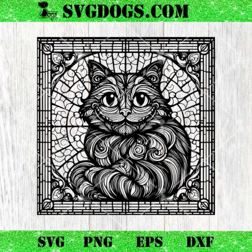 Cheshire Cat SVG, Alice In Wonderland Animal Mandala SVG PNG DXF EPS