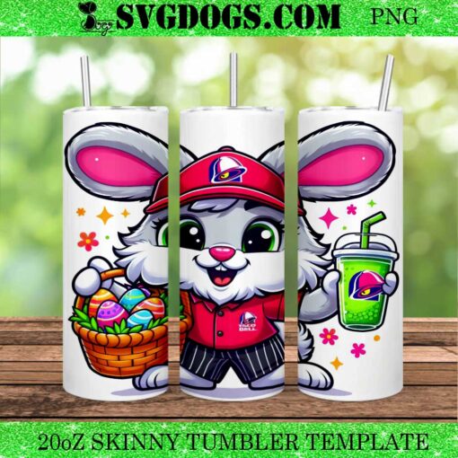 Cute Bunny Easter 20oz Tumbler Wrap PNG File