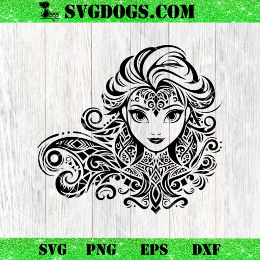 Disney Elsa Face Mandala SVG, Princess Elsa SVG PNG DXF EPS