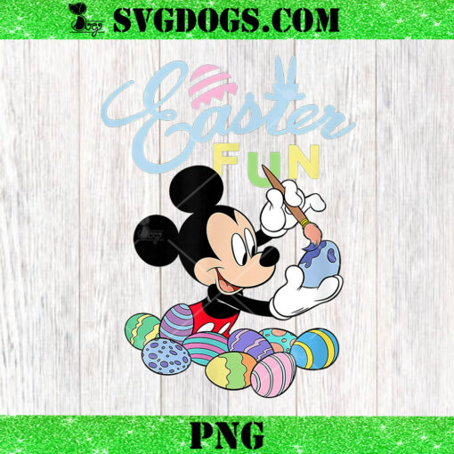 Disney Mickey Mouse Easter Fun Painting Eggs PNG, Mickey Easter PNG