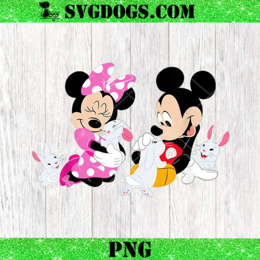 Disney Mickey and Minnie Mouse Easter Bunnies PNG, Mickey Easter PNG