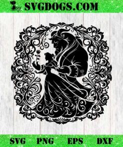 Disney Princess Belle And Beast SVG, Beauty And The Beast Mandala SVG PNG EPS DXF