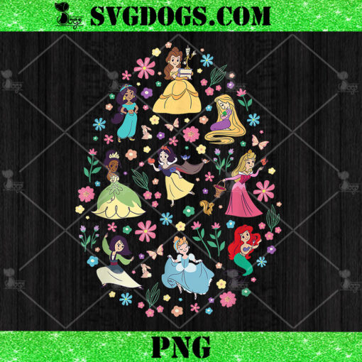 Disney Princess Spring Flower Filled Easter Egg PNG, Princess Easter PNG