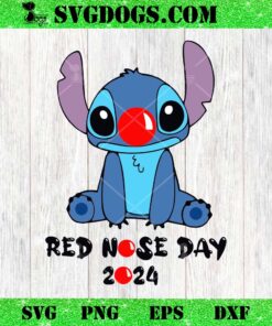 Disney Stitch Red Nose Day 2024 SVG, Stitch Disney SVG PNG EPS DXF