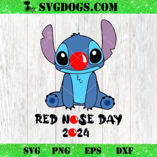 Disney Stitch Red Nose Day 2024 SVG, Stitch Disney SVG PNG EPS DXF