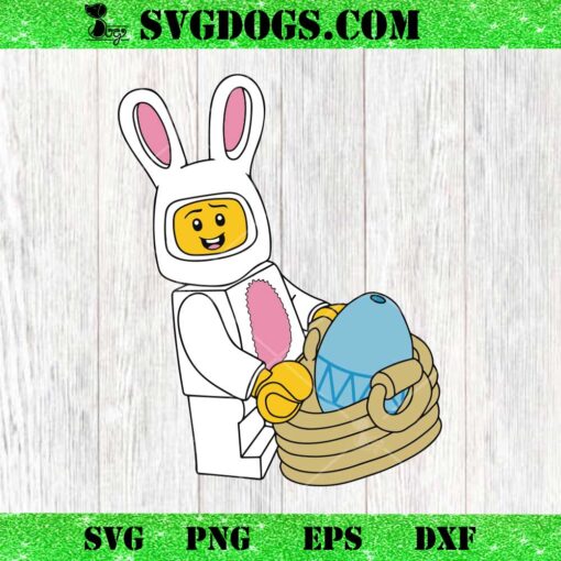 Easter Day Figure Rabbit Master Builder Block Brick Building SVG, Easter Egg Hunt SVG PNG DXF EPS