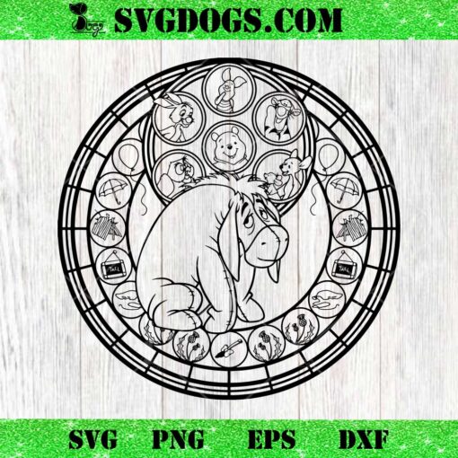 Eeyore Donkey Mandala SVG, Winnie The Pooh SVG PNG DXF EPS