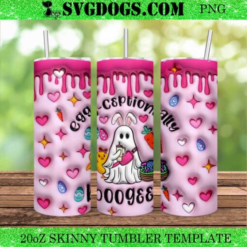 Egg Ceptionally Boujee Ghost Easter 20oz Tumbler Wrap PNG, Ghost Bunny 20oz Tumbler Wrap PNG File