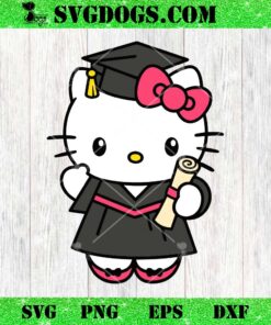 Hello Kitty Graduation SVG, Kitty Senior SVG, Graduation Kawaii Kitty SVG PNG DXF EPS