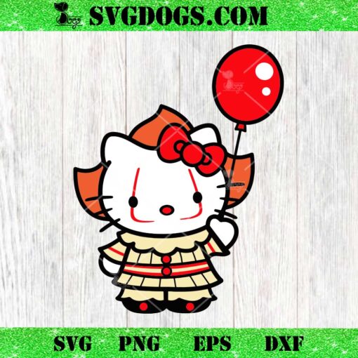 Hello Kitty Pennywise SVG, Hello Kitty Halloween SVG PNG EPS DXF