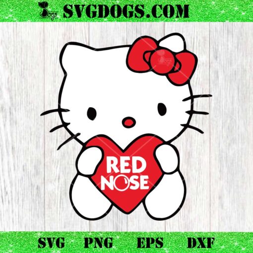 Hello Kitty Red Nose Day SVG, Red Nose 2024 SVG PNG EPS DXF