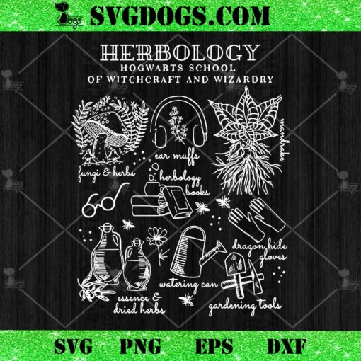 Herbology Hogwarts School SVG, Harry Potter Merchandise SVG PNG EPS DXF