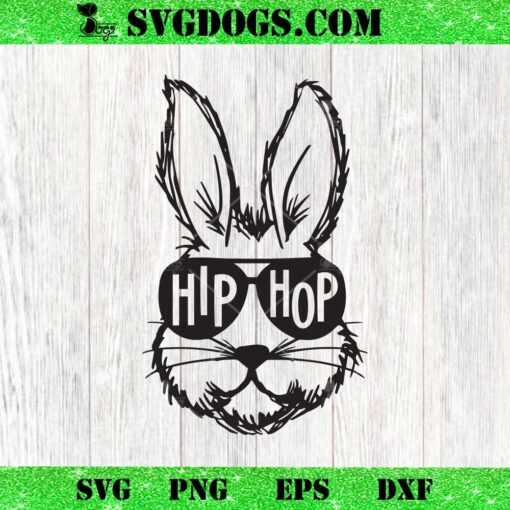 Hip Hop Bunny Face With Sunglasses SVG, Hip Hop Happy Easter SVG PNG EPS DXF
