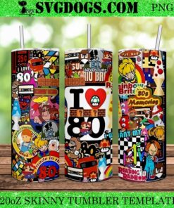 I Love 80s 20oz Tumbler Wrap PNG File, Rainbow Brite 20oz Tumbler Wrap PNG File