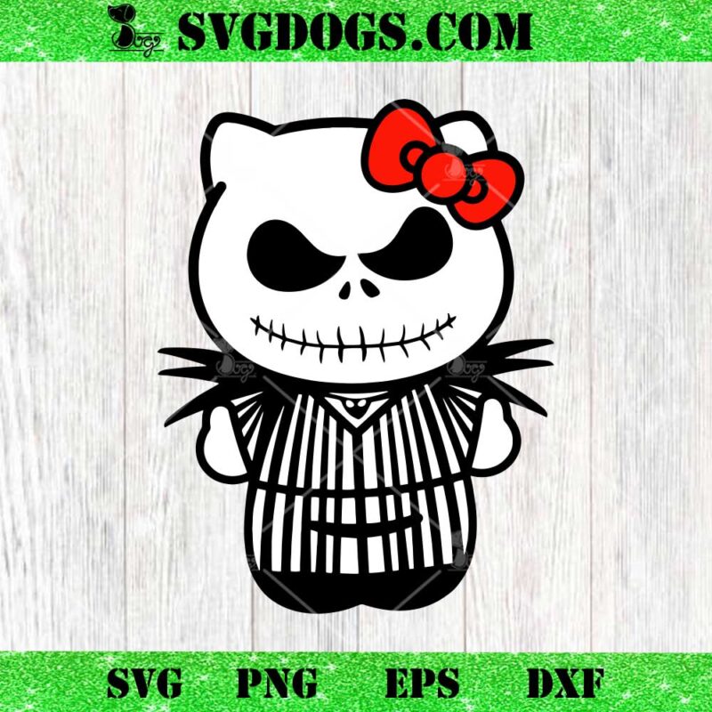 Jack Skellington Kitty SVG, Smiling Jack SVG, Nightmare SVG PNG EPS DXF