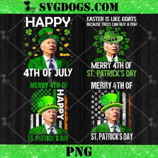 Joe Biden Patrick’s Day PNG Bundle, Joe Biden Leprechaun Hat PNG