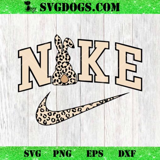 Leopard Easter Bunny Nike Logo SVG, Nike Easter SVG PNG EPS DXF