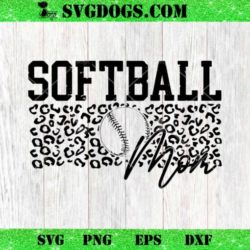 Leopard Softball Mom Baseball Season SVG, Baseball SVG PNG DXF EPS