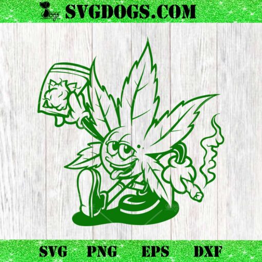 Marijuana Mascot Smoking SVG, Weed Leaf SVG, Cannabis SVG PNG EPS DXF