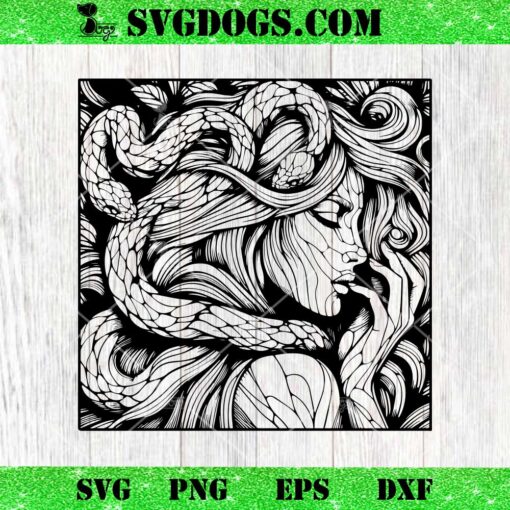 Medusa Mandala SVG, Snake Hair SVG PNG EPS DXF