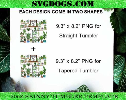 Crazy Plant Lady 20oz Tumbler Wrap PNG File