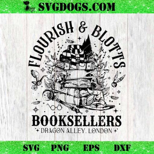 Floruish And Blotts Booksellers Hogwarts SVG, Harry Potter SVG PNG EPS DXF