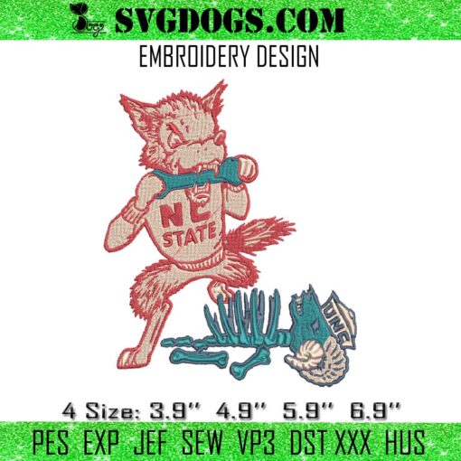 NC State Wolfpack Beat UNC Embroidery File