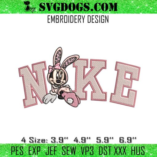 Nike Easter Minnie Bunny Embroidery File