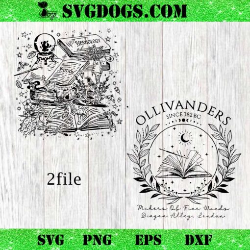 Ollivanders Wand Shop Wizard HP SVG, Wizard Book Shop Harry Potter SVG PNG EPS DXF