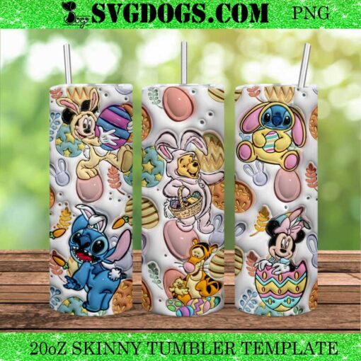Pooh And Friends Easter 20oz Tumbler Wrap PNG, Magic Kingdom PNG, Mickey Stitch Easter 20oz Tumbler Wrap PNG File