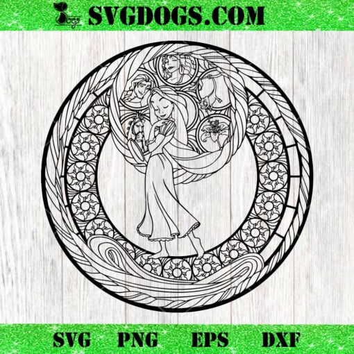 Princess Rapunzel Mandala SVG, Tangled SVG PNG DXF EPS