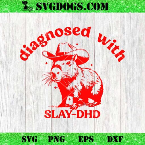 Retro Diagnosed With Slay DHD SVG, Racoons Meme SVG PNG DXF EPS