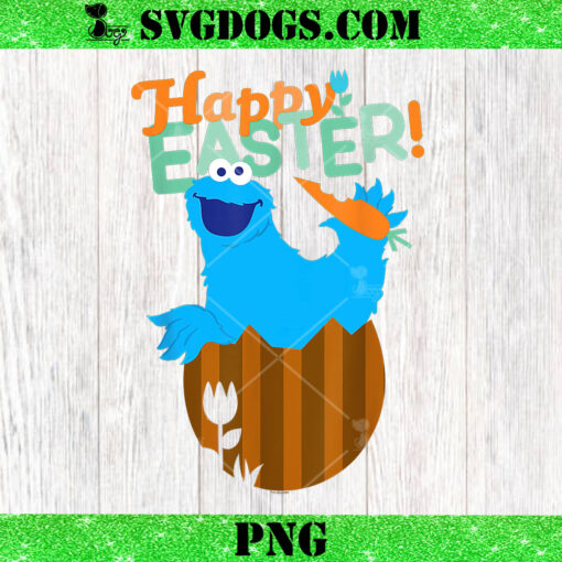 Sesame Street Cookie Monster Happy Easter PNG, Bunny Easter PNG