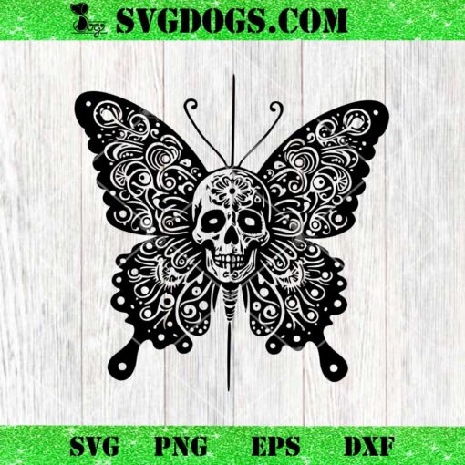 Skull Butterfly SVG, Skeleton Butterfly SVG PNG DXF EPS