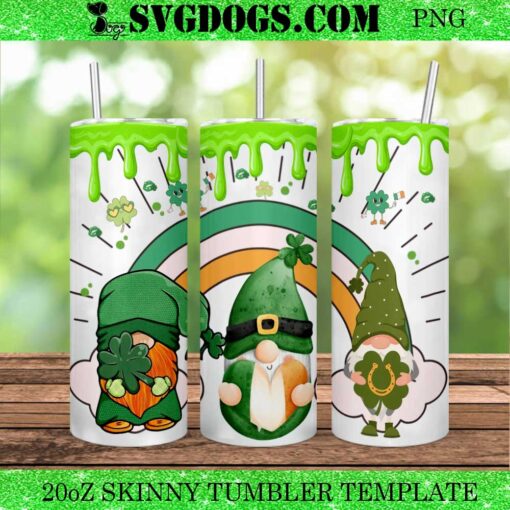 St Patrick’s Day Gnome 20oz Tumbler Wrap PNG File