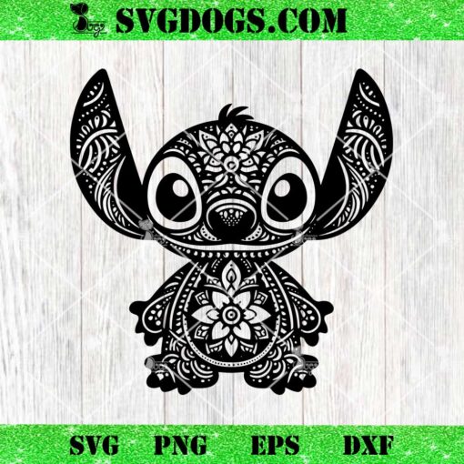 Stitch Flower Mandala SVG, Stitch Disneyland SVG PNG EPS DXF