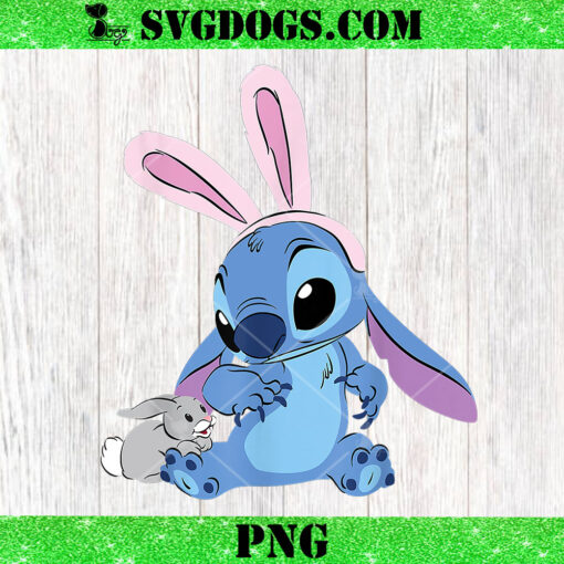 Stitch With Easter Bunny PNG, Disney Bunny Stitch PNG, Funny Easter Bunny Stitch PNG