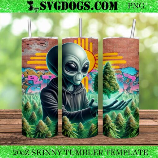 Alien 20oz Tumbler, Dab Weed 20oz Tumbler Wrap PNG File