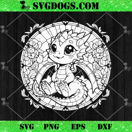 Baby Dragon Mandala SVG, Dragon SVG PNG EPS DXF