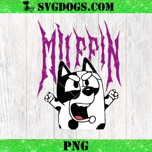 Bluey Muffin Funny Death Metal PNG, Bluey Dog PNG