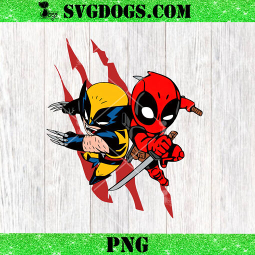 Cartoon Deadpool And Wolverine PNG, Deadpool 3 PNG