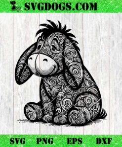 Eeyore Winnie The Pooh Mandala SVG, Eeyore SVG PNG EPS DXF